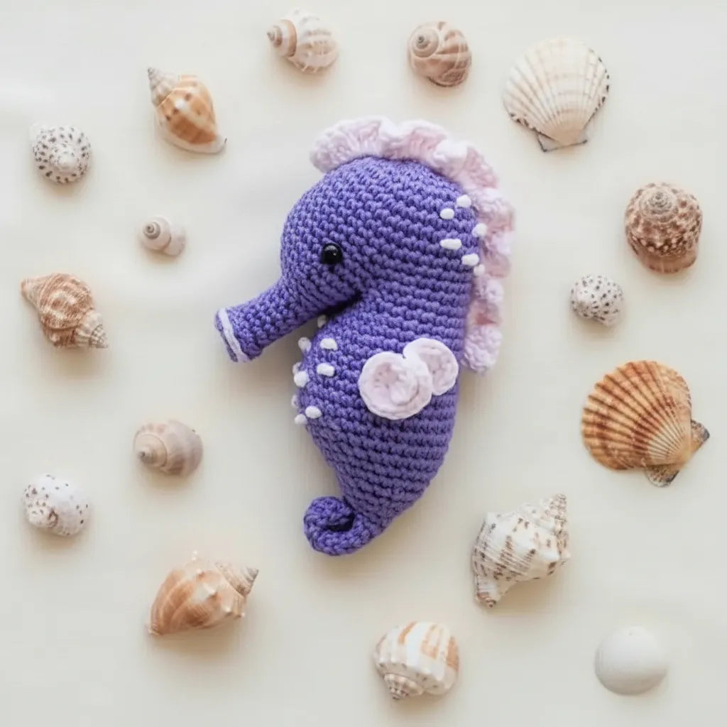 Crochet Sea Animal - Ocean Decor Collectibles - Purple Sea Horse