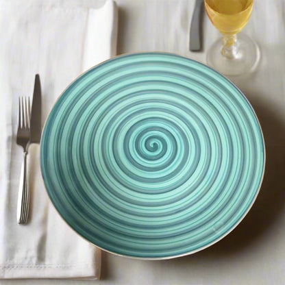 Sea Green Spiral Elegance Plates - 7 inch & 10 inch