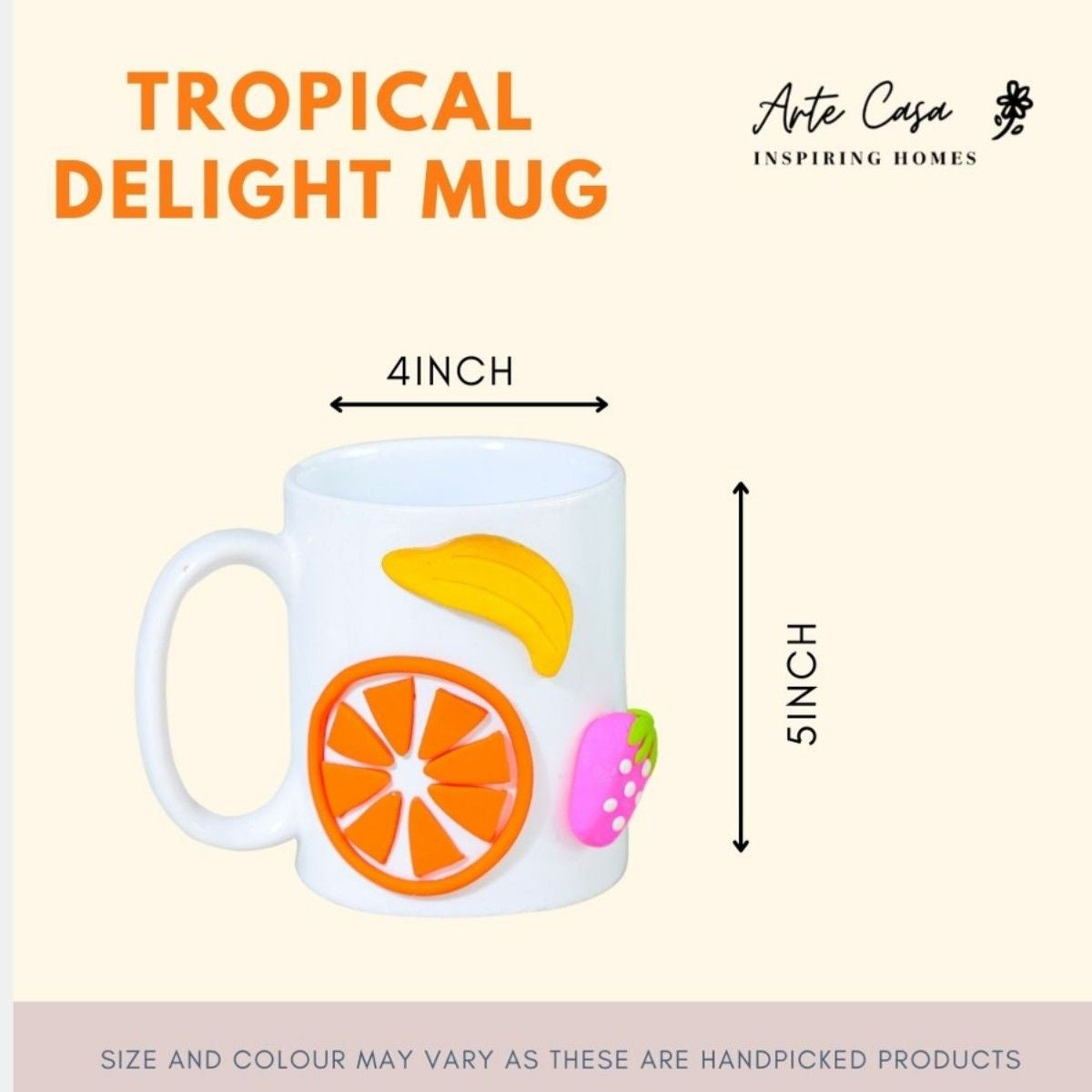 Tropical Delight Fruit Mug Ceramic Coffee Cup