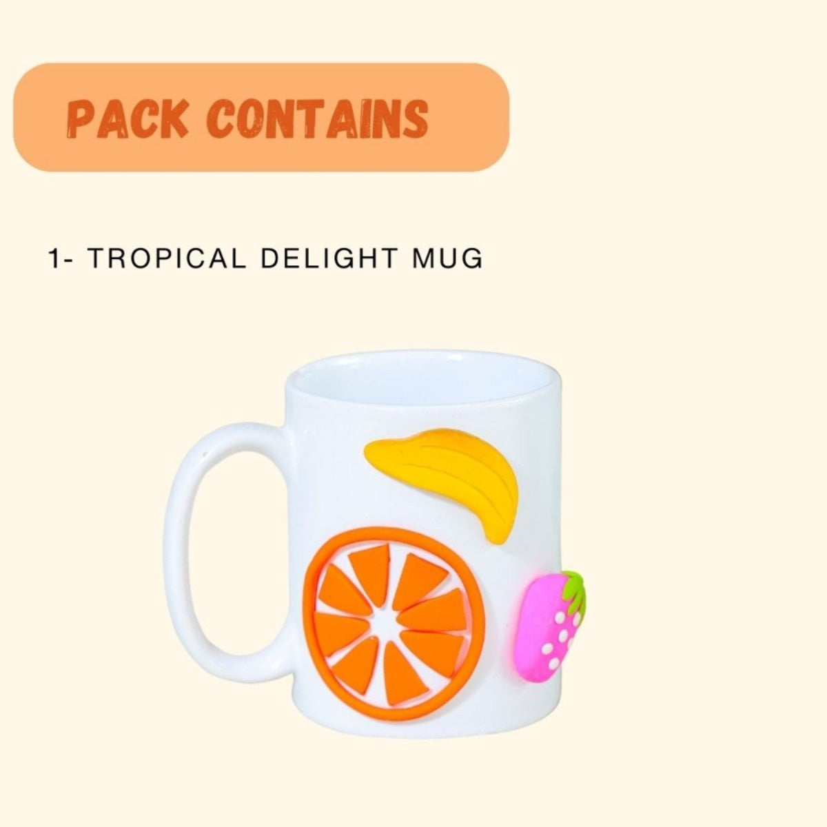 Tropical Delight Fruit Mug Ceramic Coffee Cup