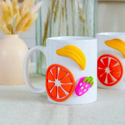 Tropical Delight Fruit Mug Ceramic Coffee Cup