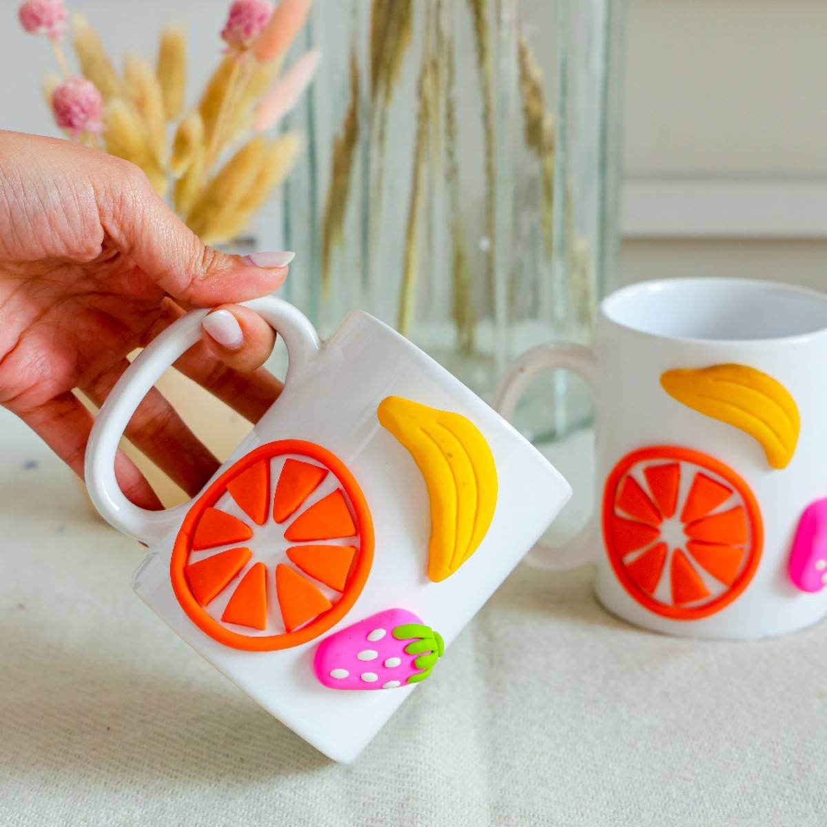 Tropical Delight Fruit Mug Ceramic Coffee Cup