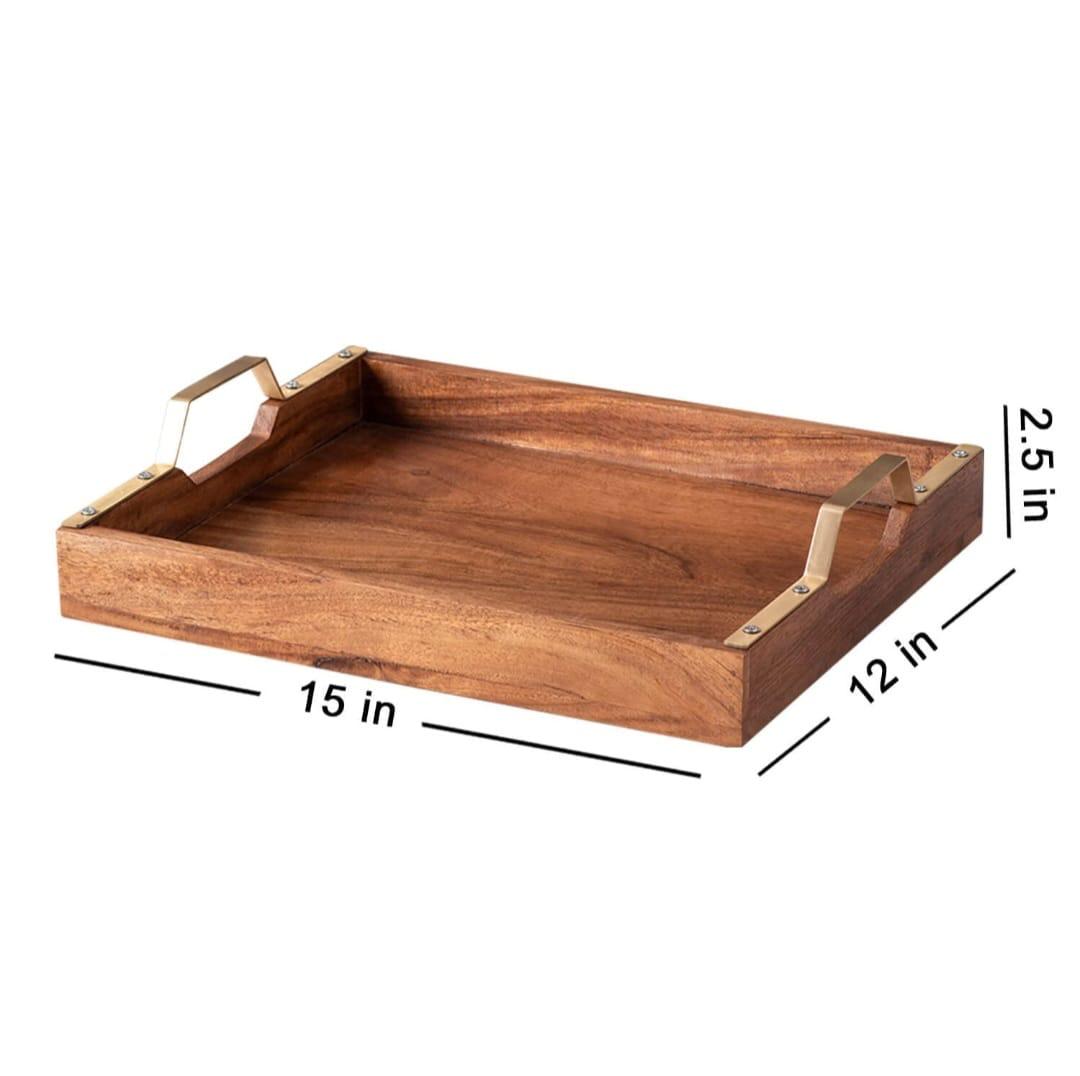 Acacia Heritage Rectangular Large Serving Tray