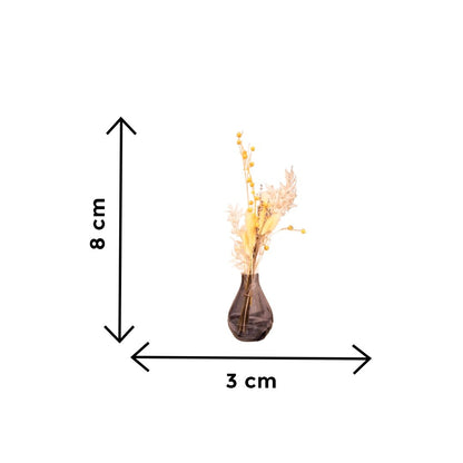 Indigo Elegance Glass Vase with Dried Flower