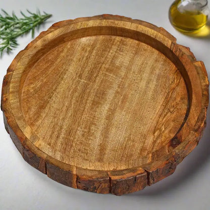 Wooden Natural Eco-friendly Serving Tray - 10 inch