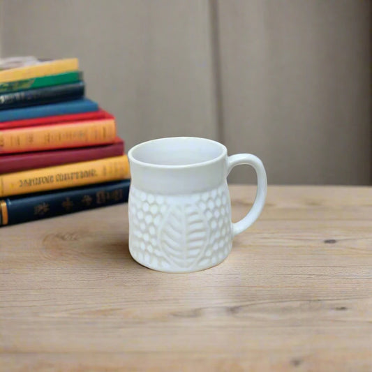 Artistic Essence White Ceramic Coffee Mug - 350 ml