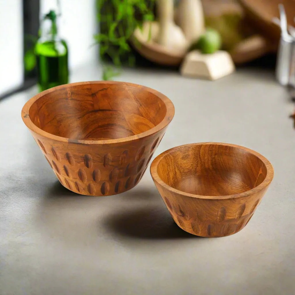 Walnut Charm Acacia Bowls - Set of 2